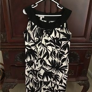 Sleek A-Line Black and White Summer Dress